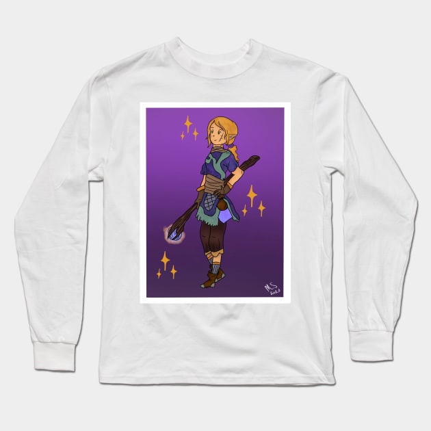 Mage Print Design Long Sleeve T-Shirt by Thedisc0panda